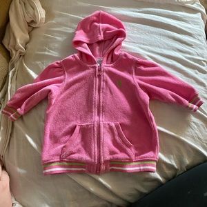 Girls Ralph Lauren zip up jacket terry cloth 6m